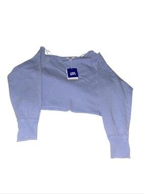 JOY LAB Cropped Crewneck Sweatshirt in Light Lavender, Oversized, XXS, NWT!!!